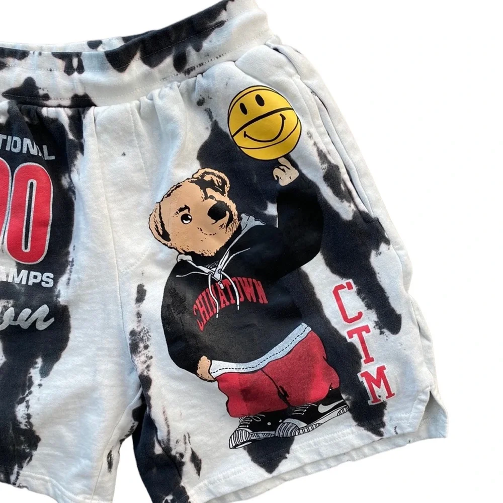 MARKET CHINATOWN MARKET BLEACHED POLO BEAR SWEAT SHORTS